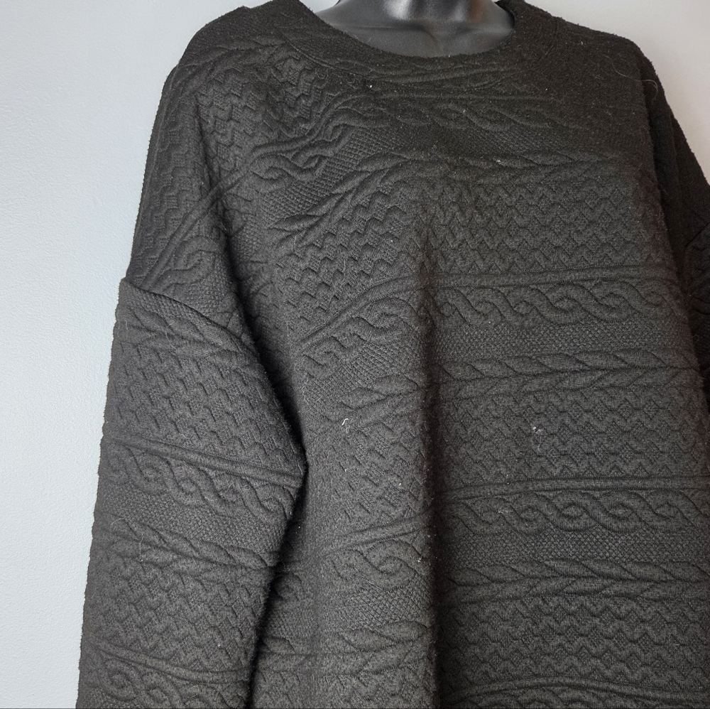 Women's Textured Knit Sweater - Black - Picture 2 of 8